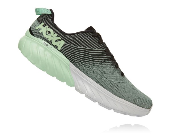 Hoka One One Mach 3 Mens UK - Green Grey / Black Road Running Shoes - GTBXU7639